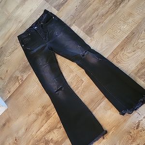 Risen Los Angelas Black Flare Jeans